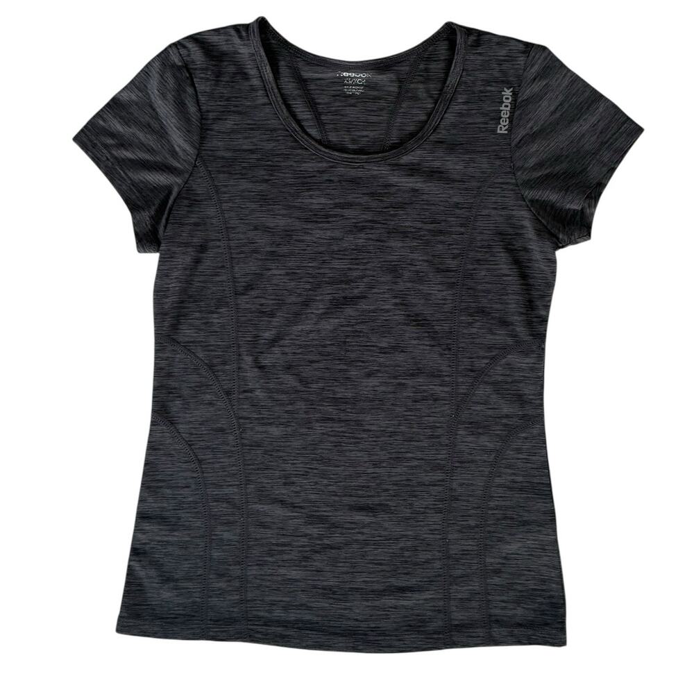 Reebok Workout Short Sleeve Shirt Womens Size XS Grey Activewear Athletic Top